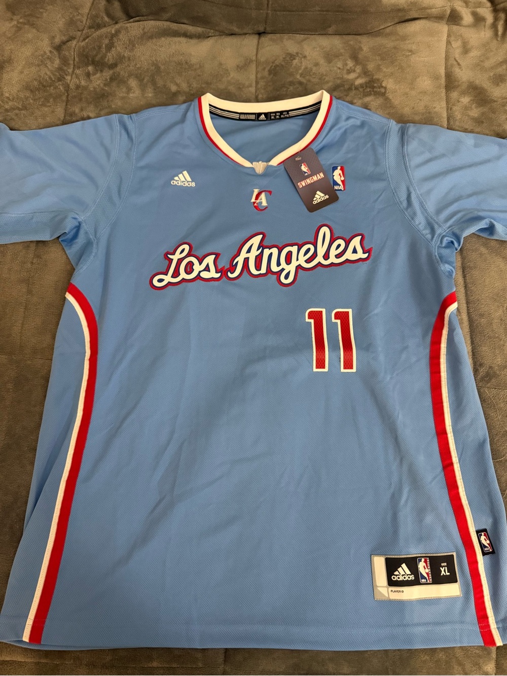 NWT Adidas LA Clippers Jamal Crawford "Back in Blue" Sleeved Swingman Jersey XL